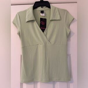 Girls light green top